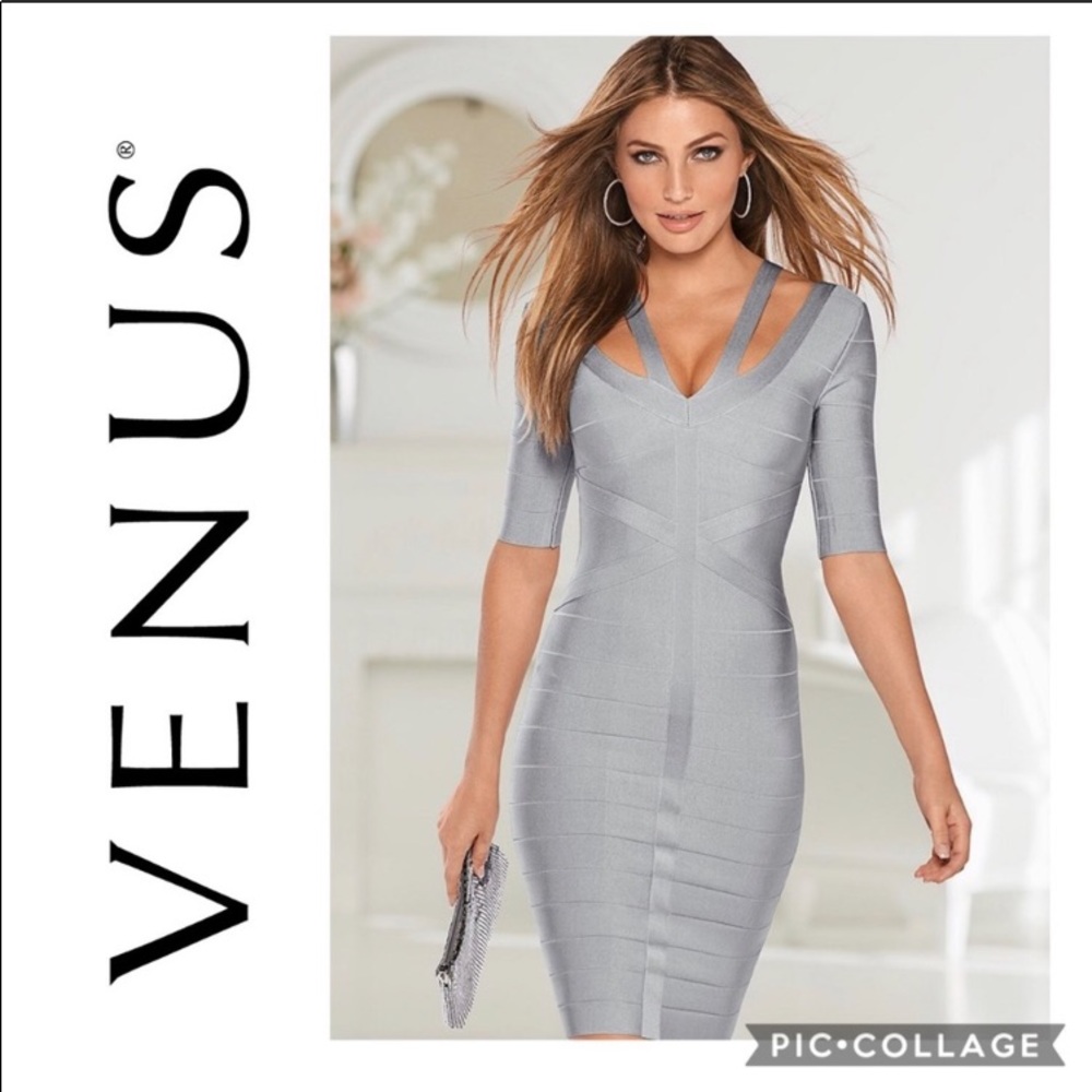 VENUS Gray Midi Dress